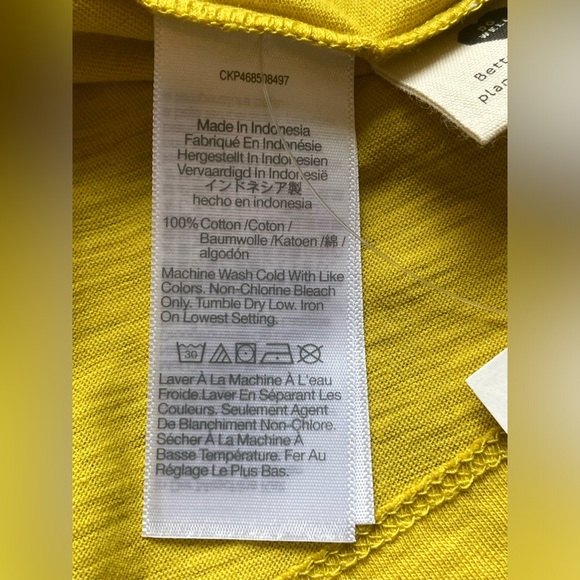 MADEWELL V-Neck Cotton Tank in Gilded Chartreuse. Size Medium. NWT. - Picture 6 of 9